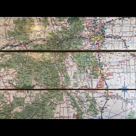 CLEARANCE Colorado Map Decoupage Eco Recycled Wall Art - Picture 6 of 10
